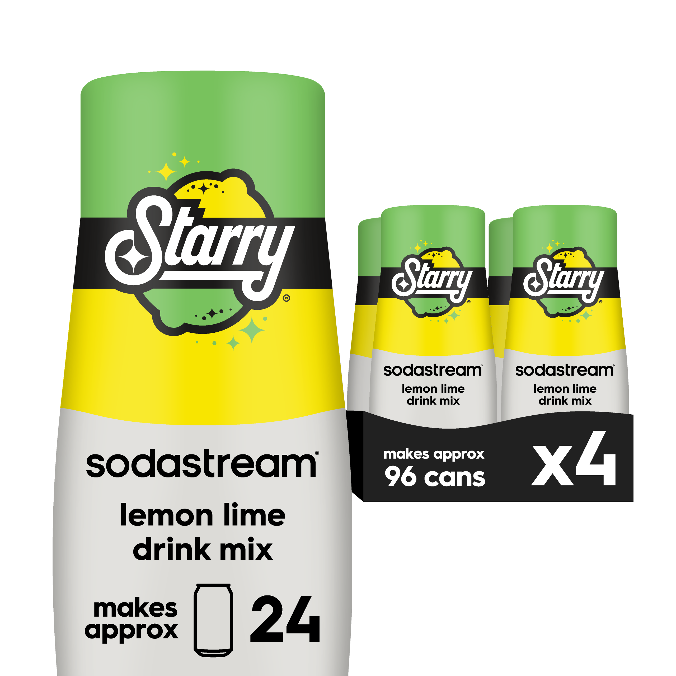Sodastream STARRY & Lemon Lime Drink Mix 4 Pack 440ml