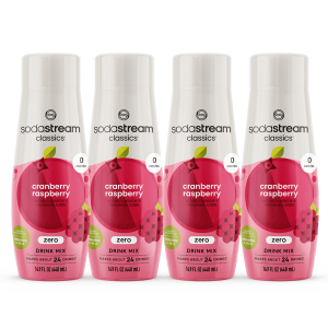Sodastream Classics Cranberry & Raspberry Zero Sugar Drink Mix 4 Pack 440ml